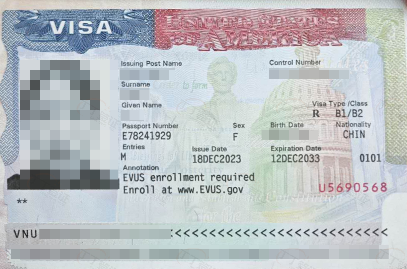 客人在智利申请美国旅行签证，有智利长居卡，加急预约+顺利面签通过，10年有效期多次往返，经常去南美国家的客人，有美签是最方便的_​